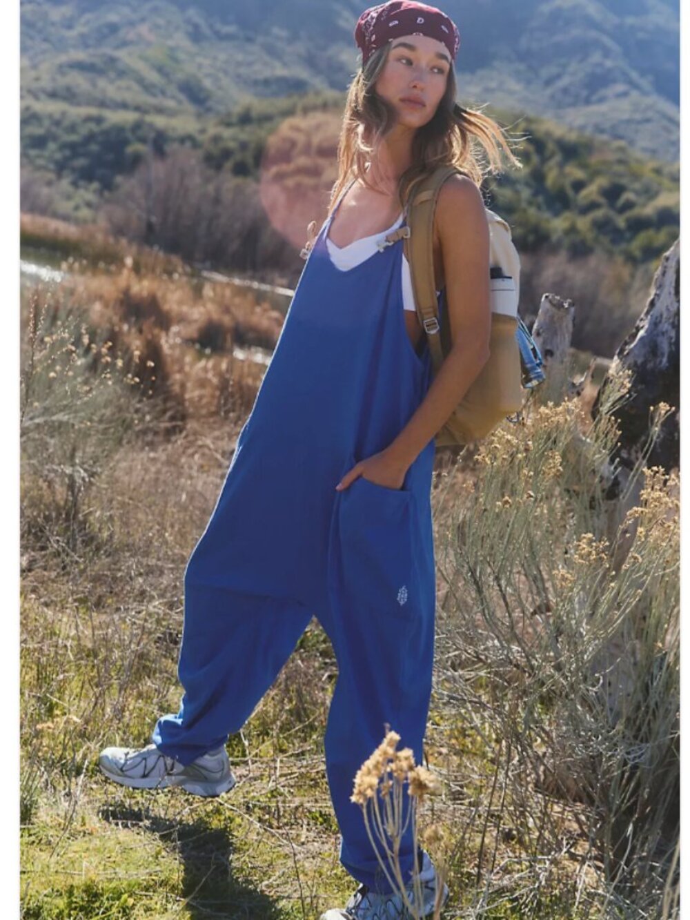 Free People Movement Hotshot Onesie Rivera Blue Romper Jumpsuit Women's Small